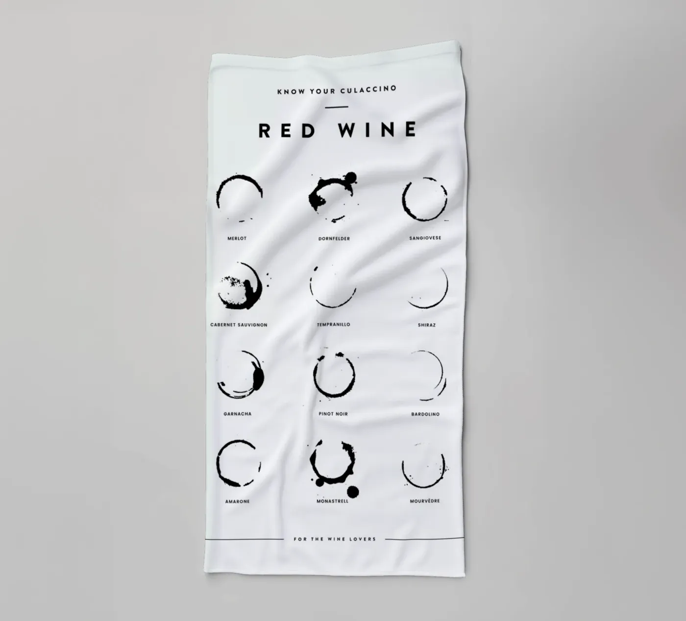 Wine Chart towel by daylight design studio