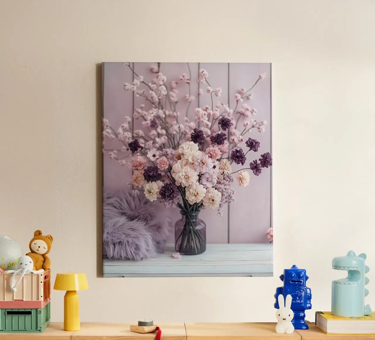 Reverie lilla tela con Cornice a cassetta da PhotoVibe Decor