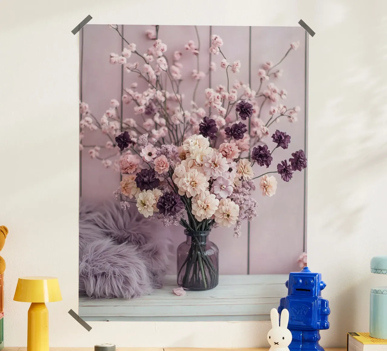 Reverie lilla poster con telaio in alluminio da PhotoVibe Decor
