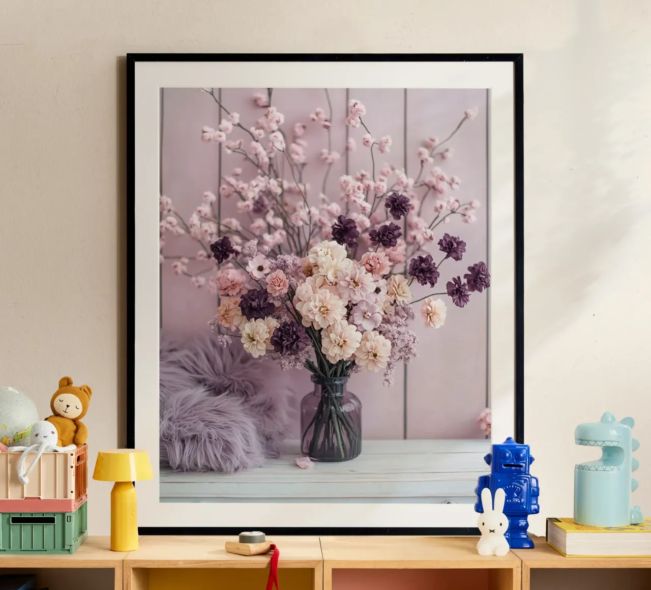 Reverie lilla poster con telaio in alluminio da PhotoVibe Decor