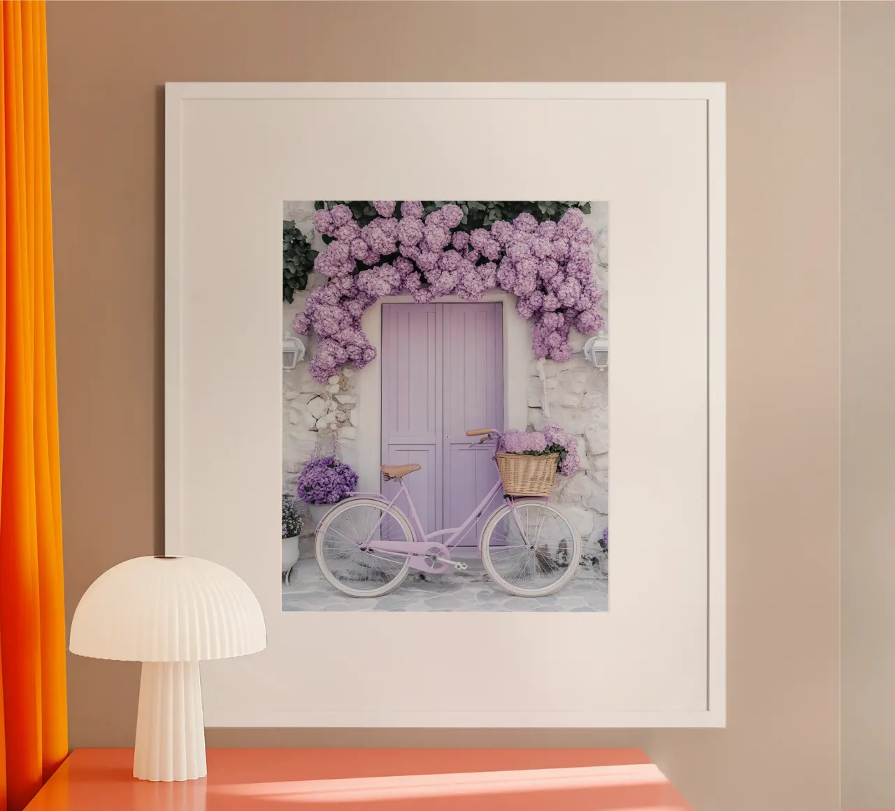 Reverie lilla poster con telaio in legno da PhotoVibe Decor