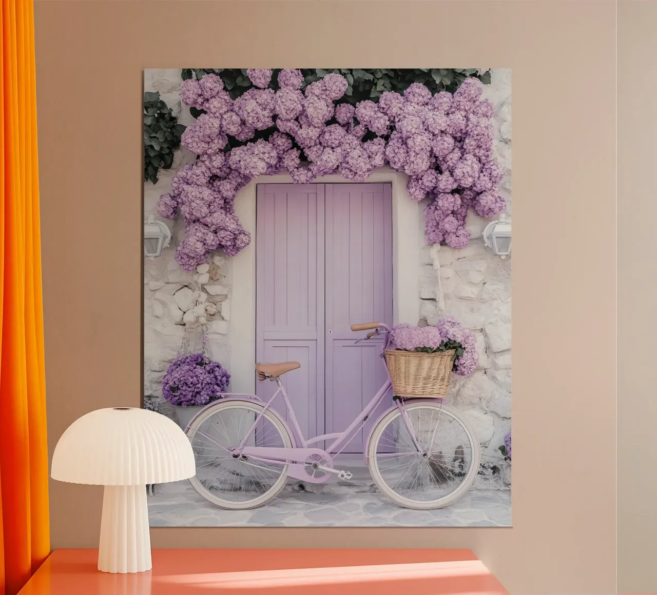 Reverie lilla poster con telaio in legno da PhotoVibe Decor