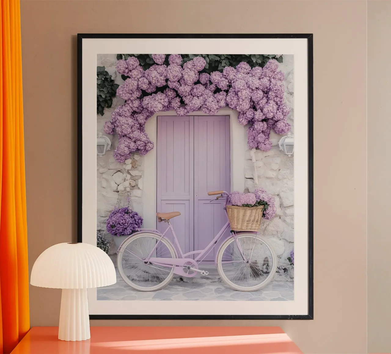Reverie lilla poster con telaio in legno da PhotoVibe Decor