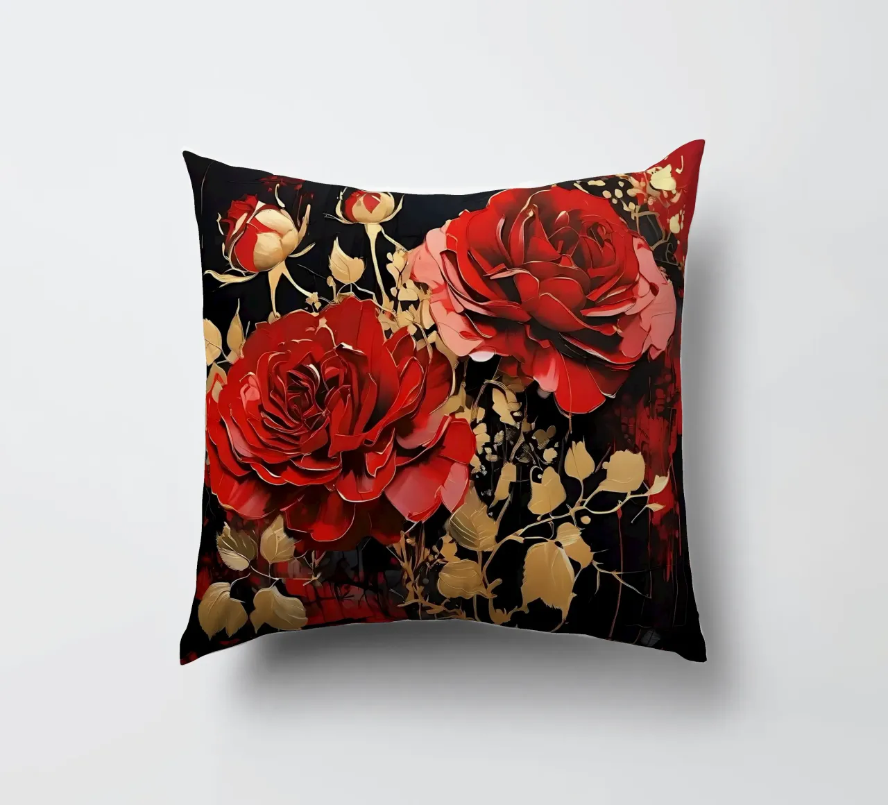 Rosen_gold_rot_3 cuscino da Farb- und Blütenzauber by LK