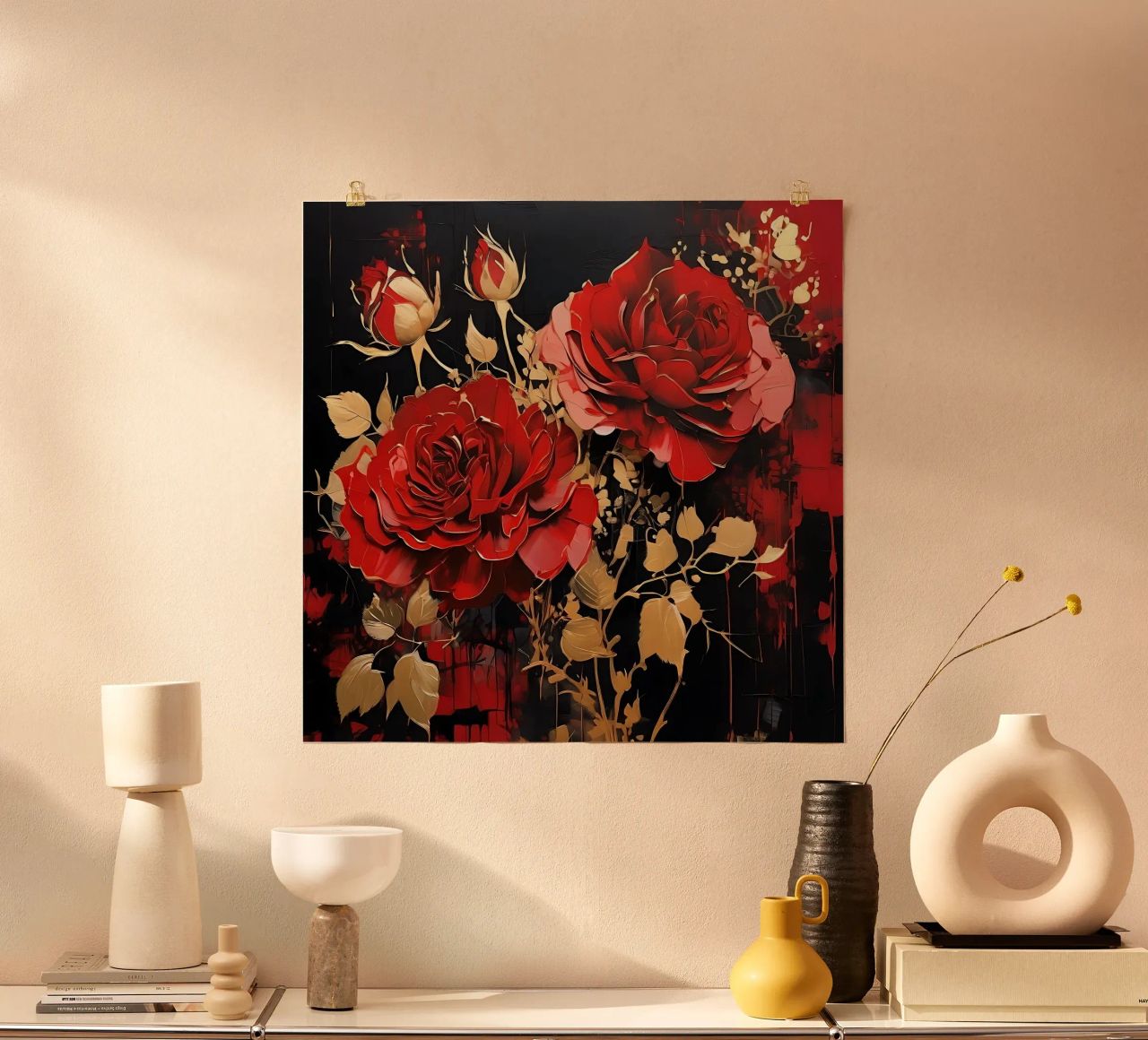 Rosen_gold_rot_3 poster de Farb- und Blütenzauber by LK