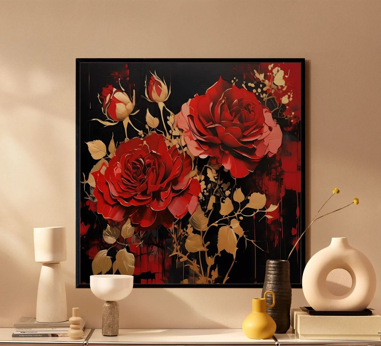 Rosen_gold_rot_3 poster de Farb- und Blütenzauber by LK