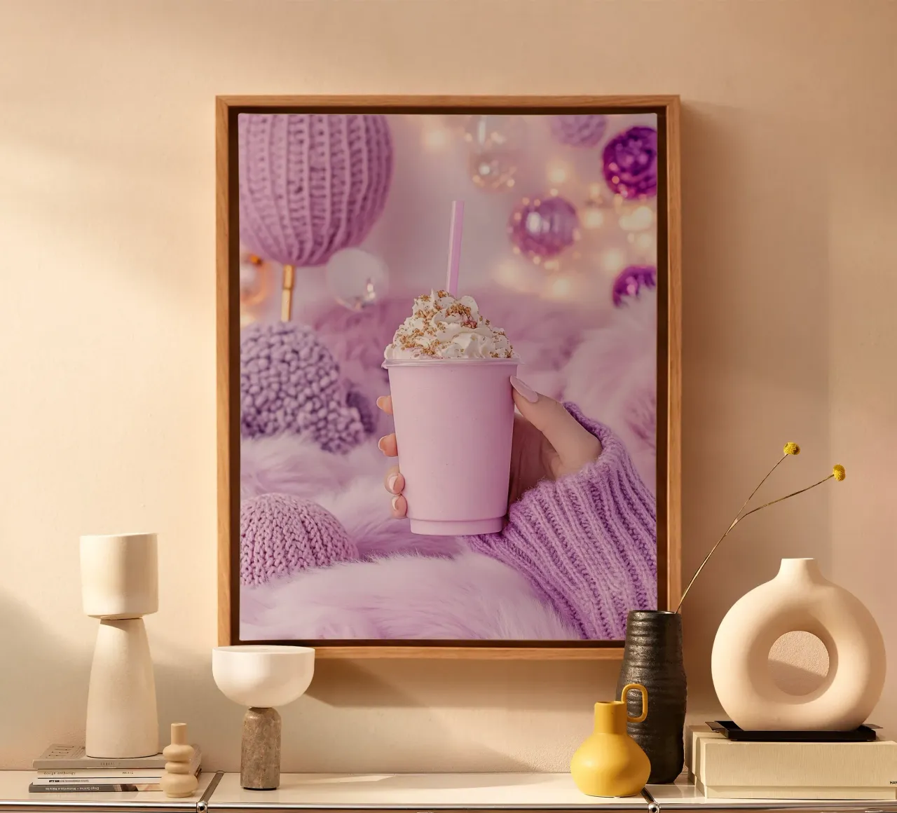Reverie lilla tela con Cornice a cassetta da PhotoVibe Decor