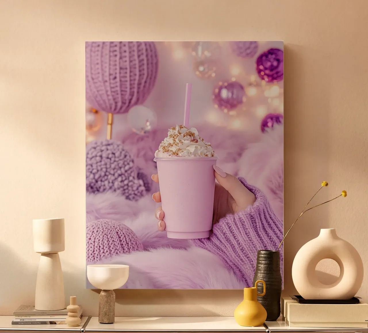 Reverie lilla tela con Cornice a cassetta da PhotoVibe Decor
