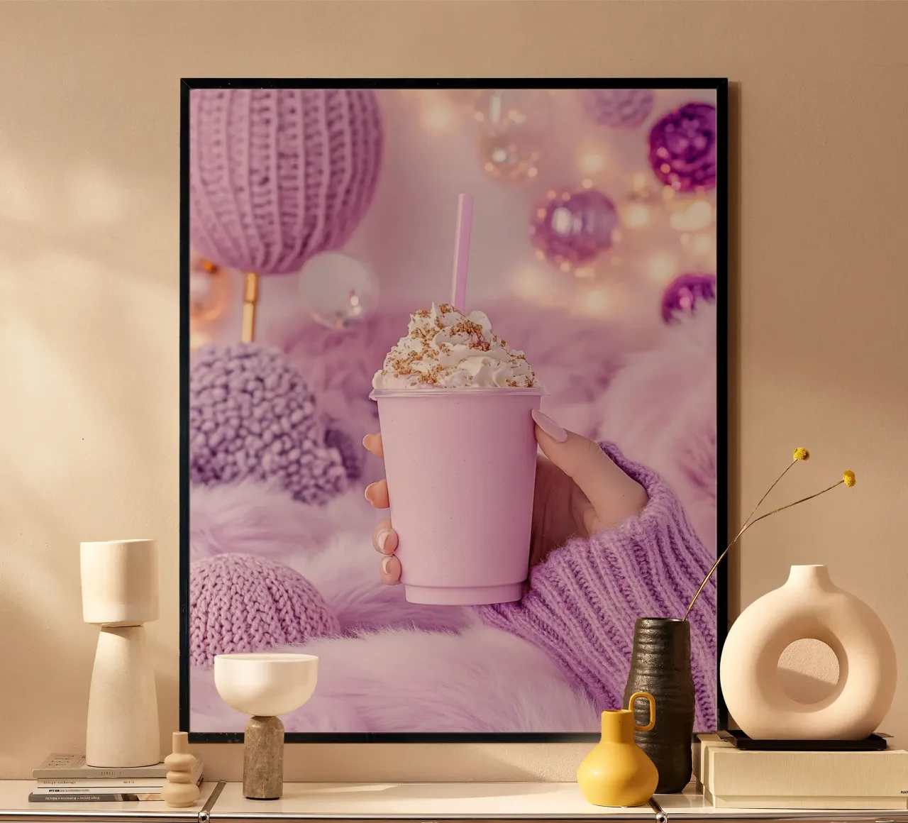 Reverie lilla poster con telaio in alluminio da PhotoVibe Decor
