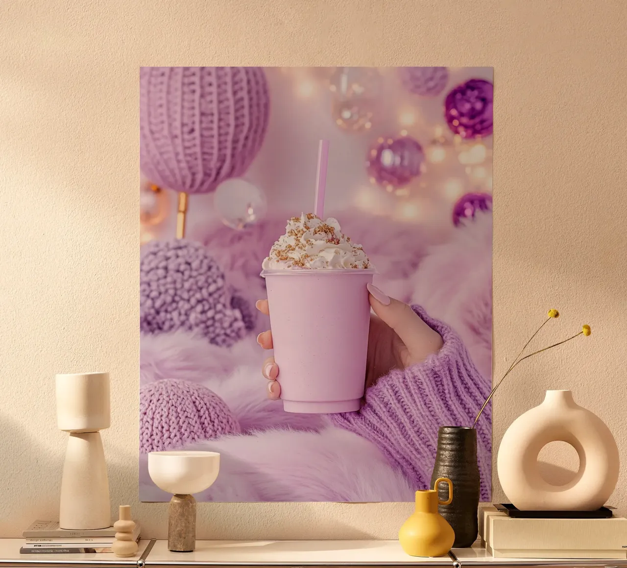 Reverie lilla poster con telaio in alluminio da PhotoVibe Decor