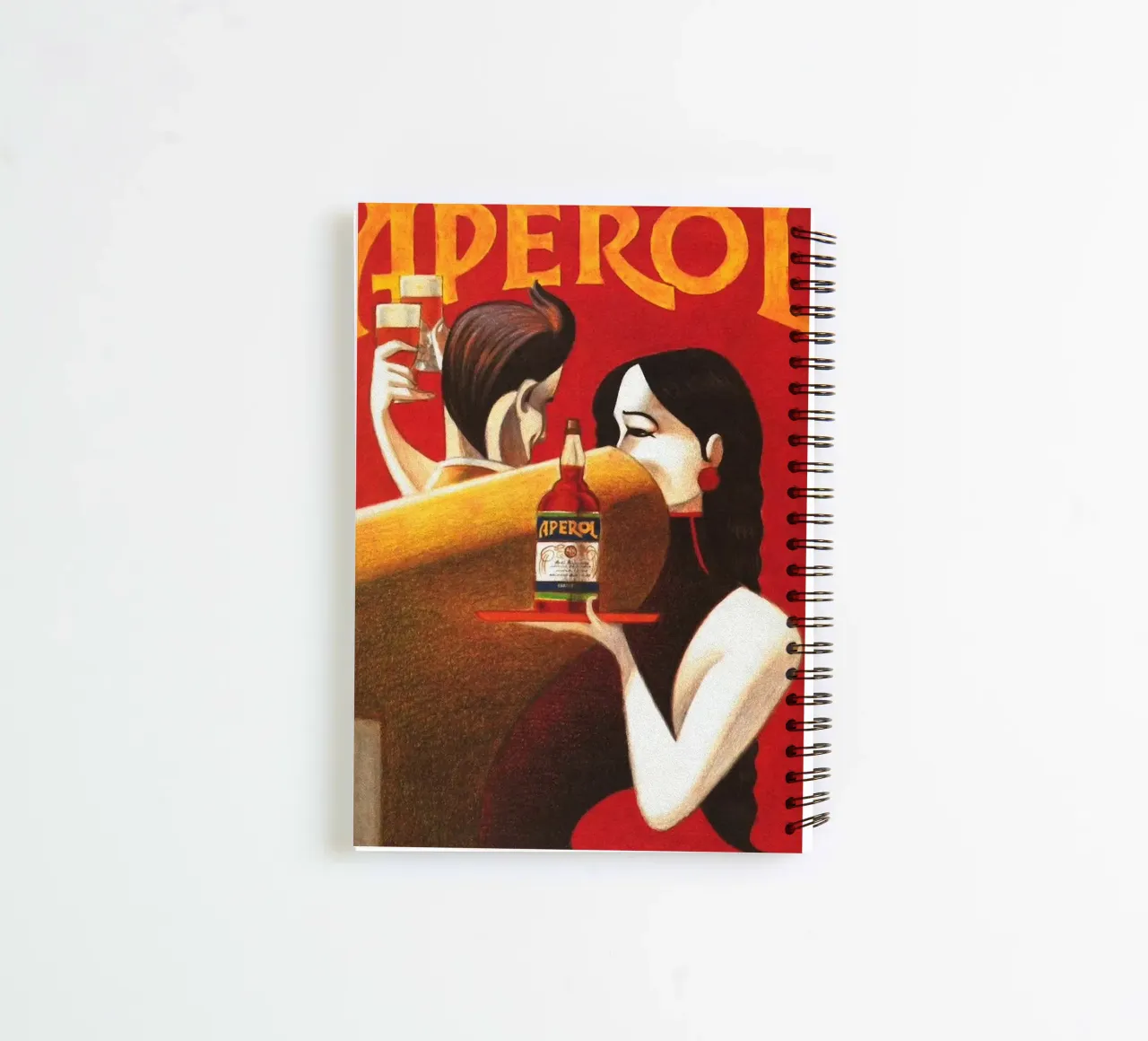 Aperol Vintage Poster spiral notebook by Neeraprint