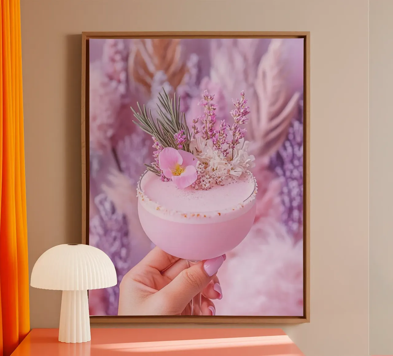 Reverie lilla tela con Cornice a cassetta da PhotoVibe Decor