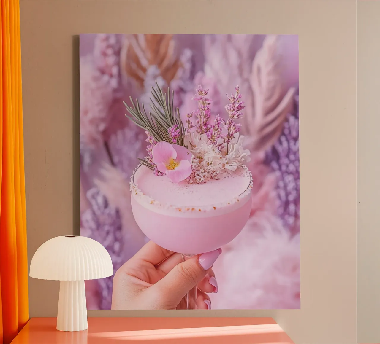 Reverie lilla tela con Cornice a cassetta da PhotoVibe Decor