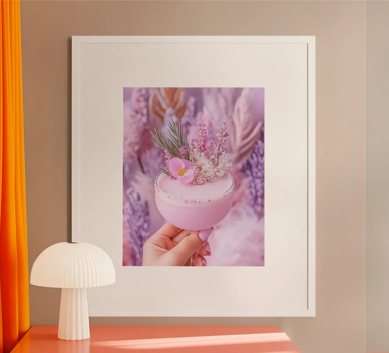 Reverie lilla poster con telaio in alluminio da PhotoVibe Decor