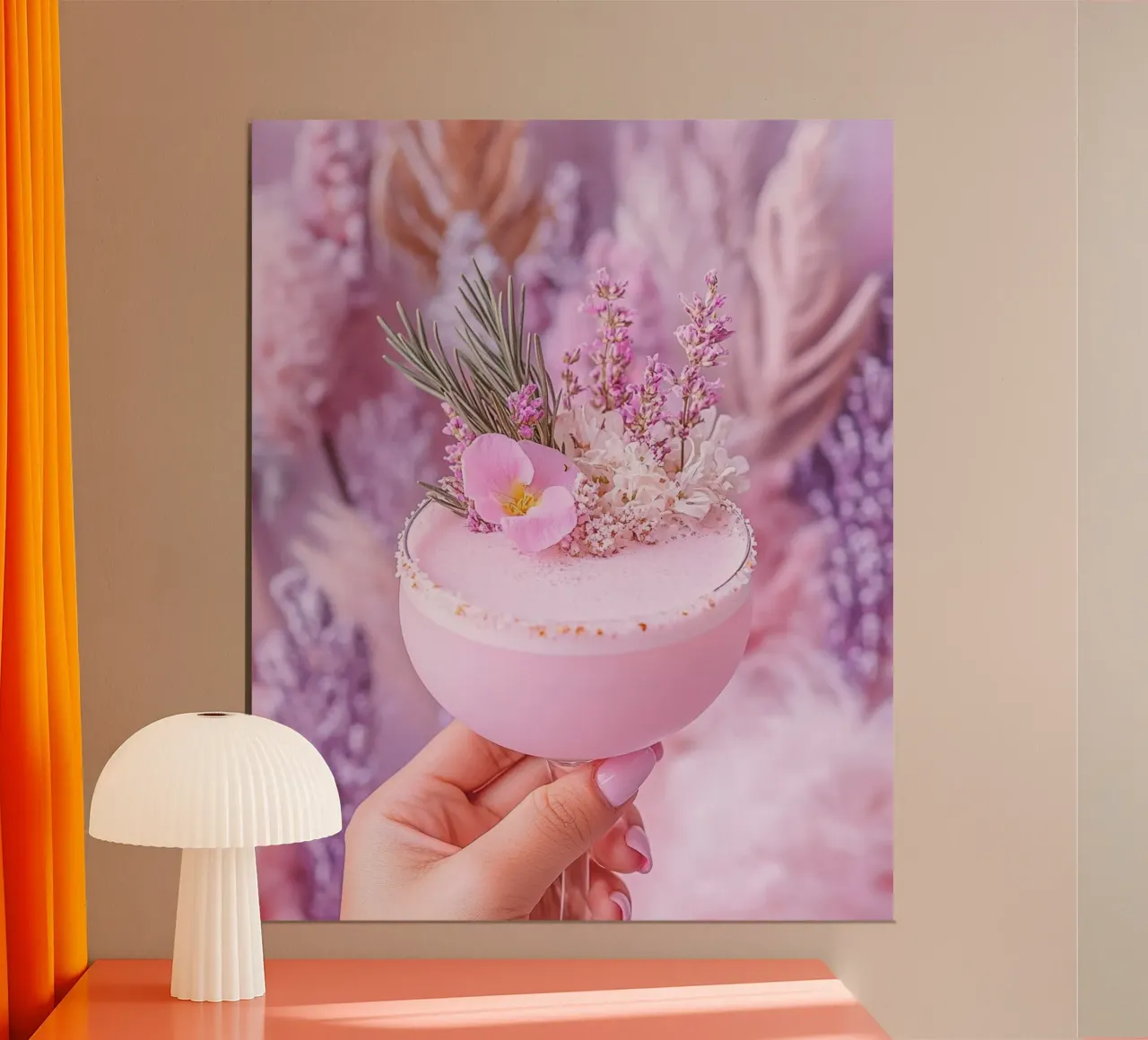 Reverie lilla poster con telaio in alluminio da PhotoVibe Decor