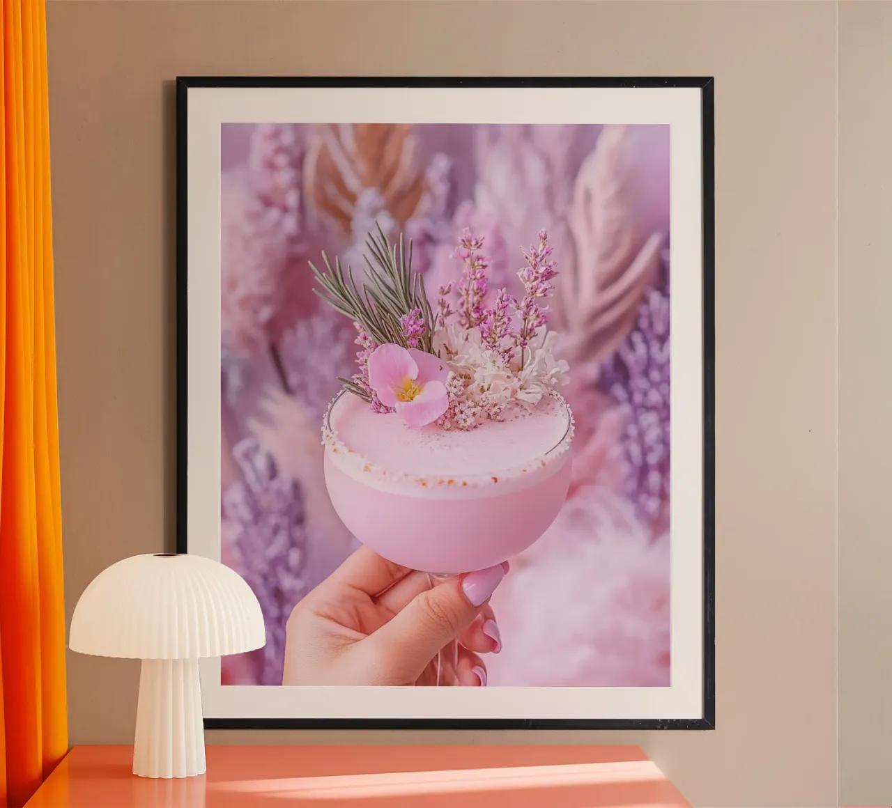 Reverie lilla poster con telaio in alluminio da PhotoVibe Decor
