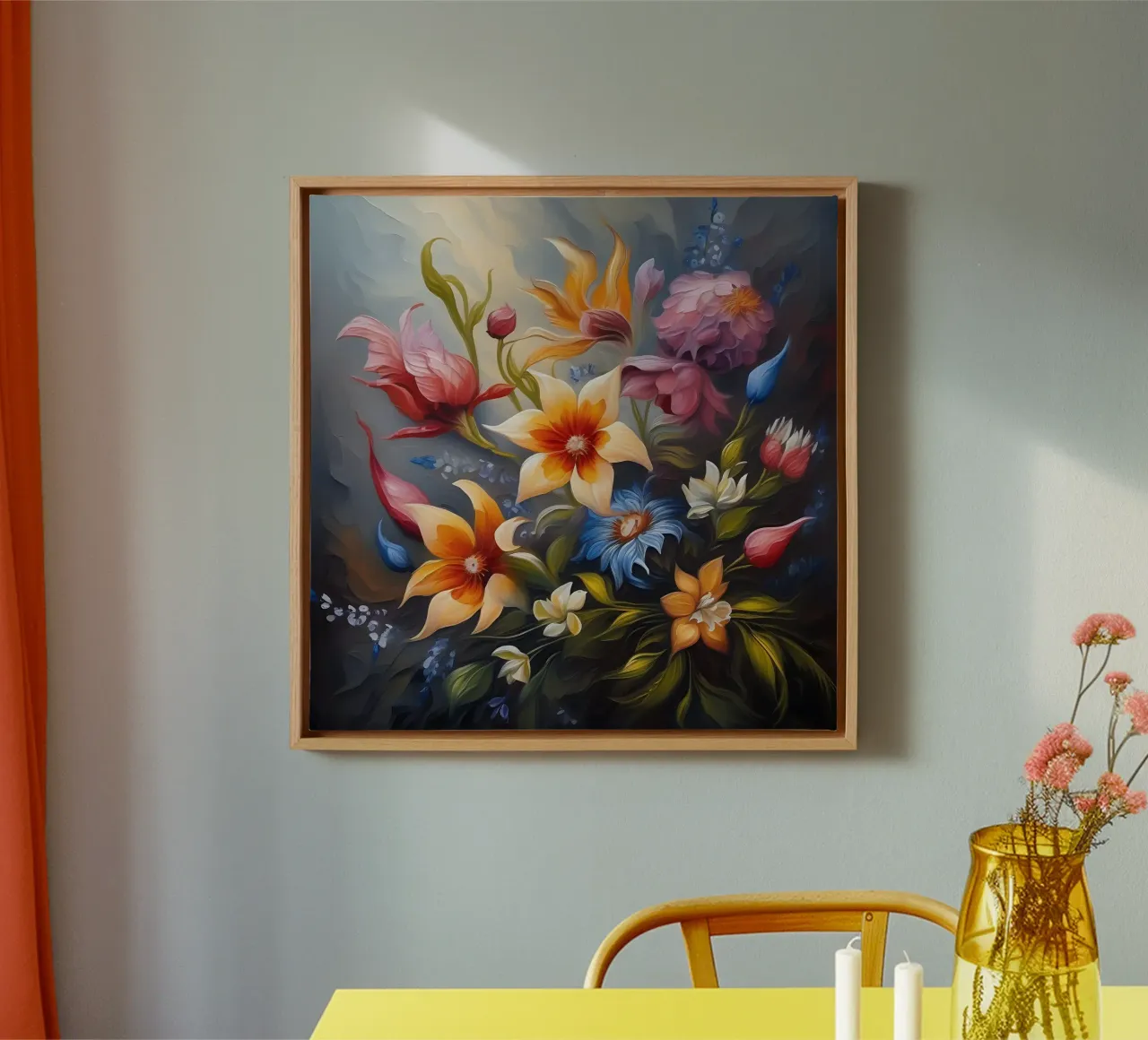 Bloemen_1 canvas met Baklijst van Farb- und Blütenzauber by LK
