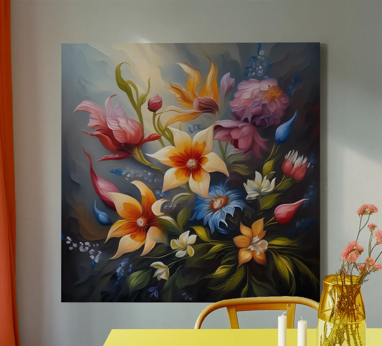 Bloemen_1 canvas met Baklijst van Farb- und Blütenzauber by LK