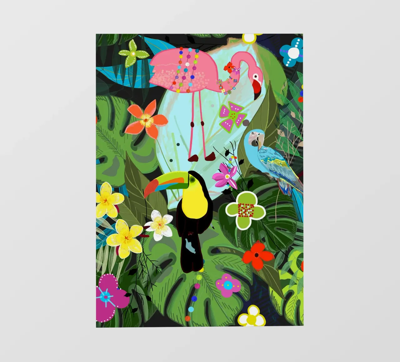Fiori e uccelli tropicali telo in pvc da gulsengunel