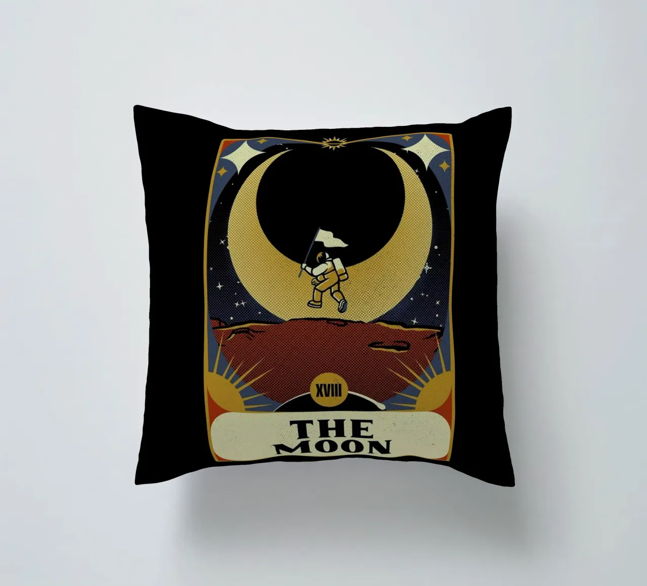 Astronaut Tarot Moon decorative cushion by Tobe Fonseca
