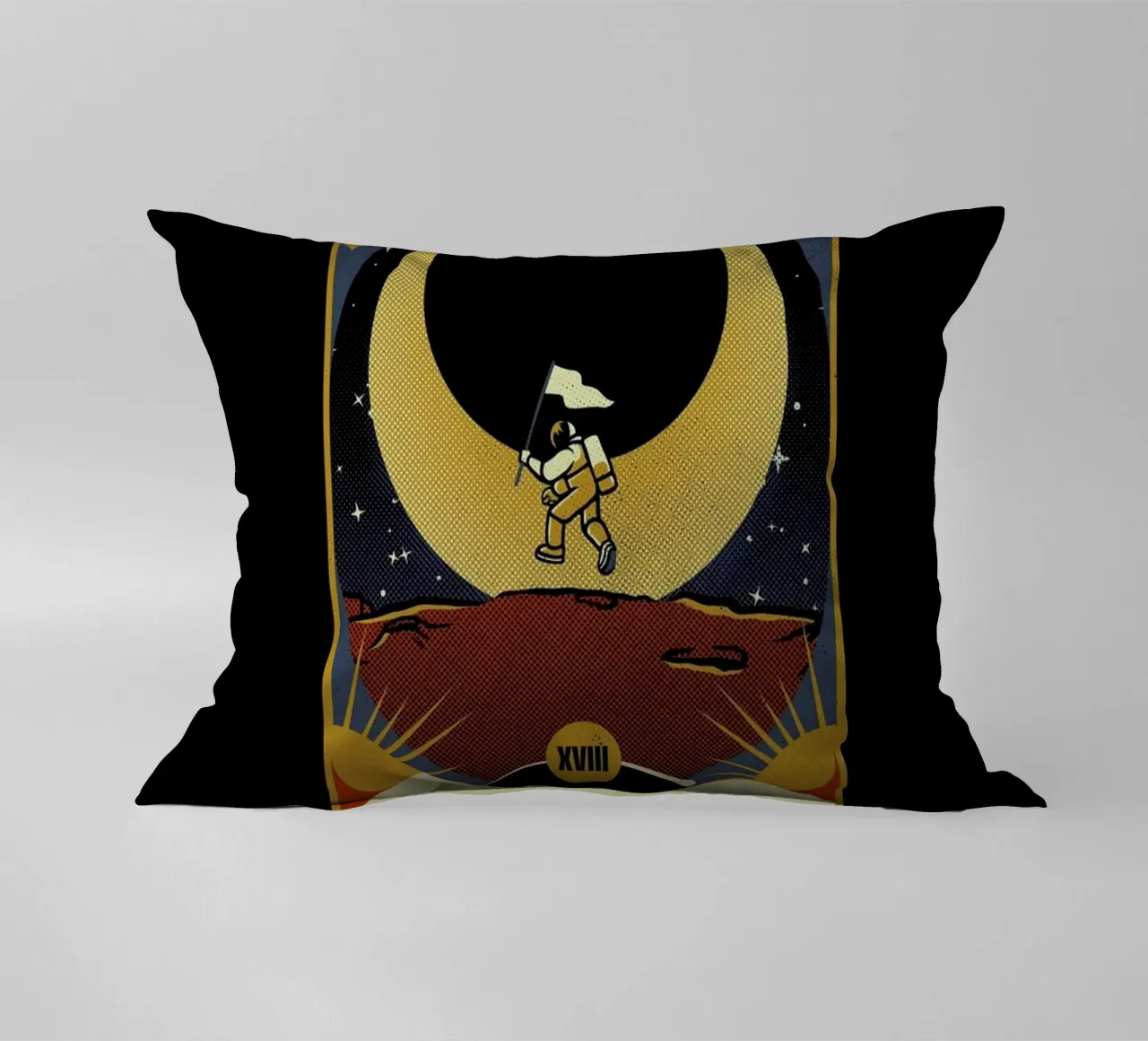Astronaut Tarot Moon decorative cushion by Tobe Fonseca