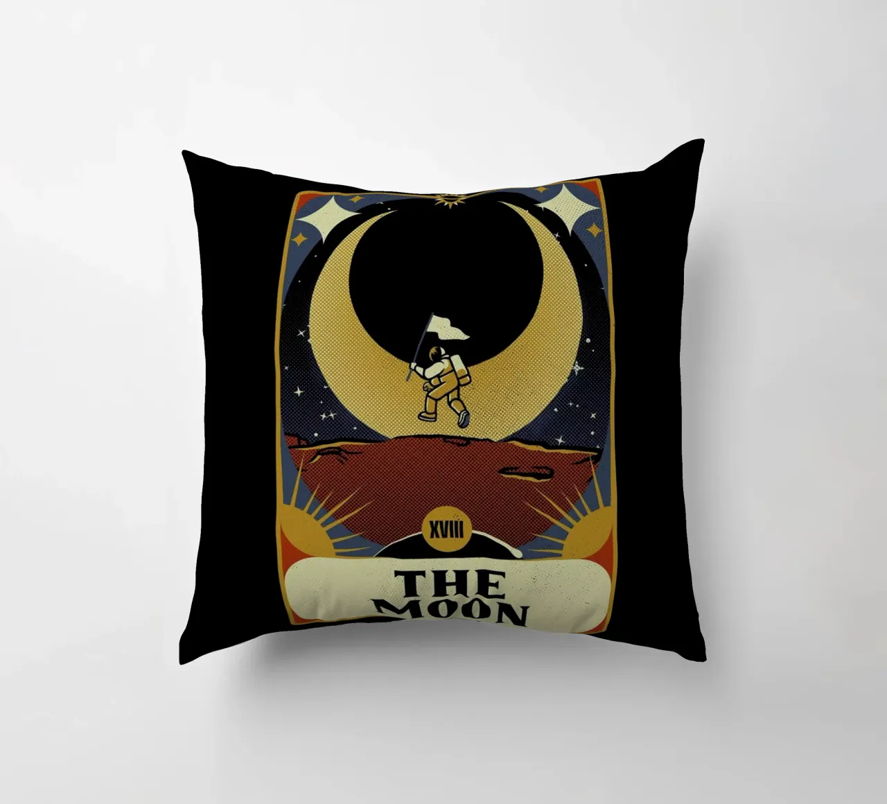 Astronaut Tarot Moon decorative cushion by Tobe Fonseca