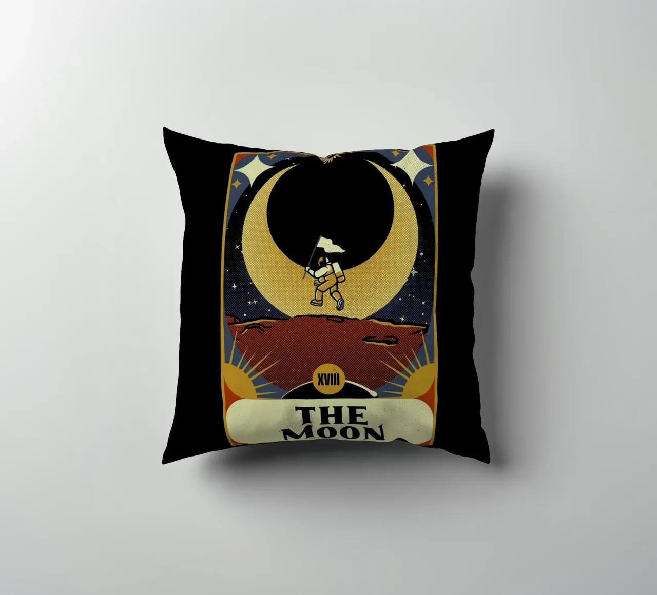 Astronaut Tarot Moon decorative cushion by Tobe Fonseca