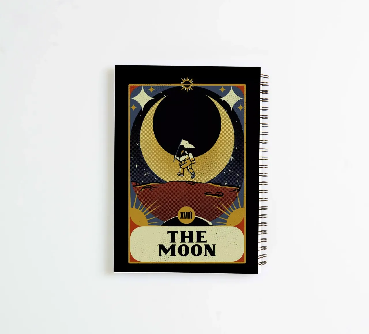 Astronaut Tarot Moon spiral notebook by Tobe Fonseca