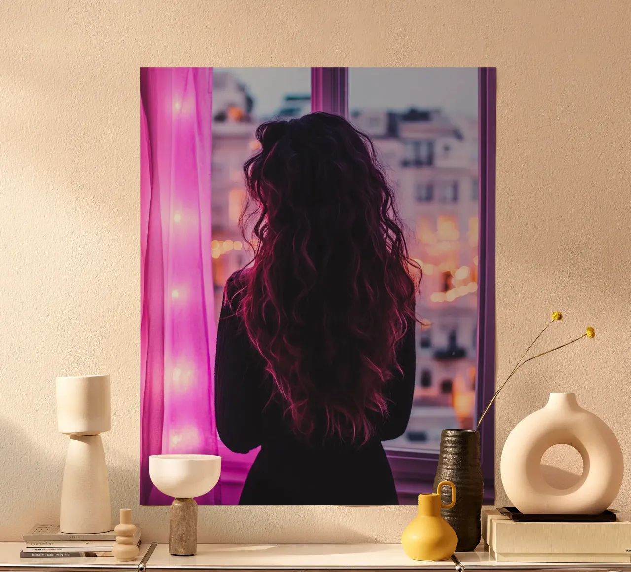 Reverie lilla poster con telaio in alluminio da PhotoVibe Decor