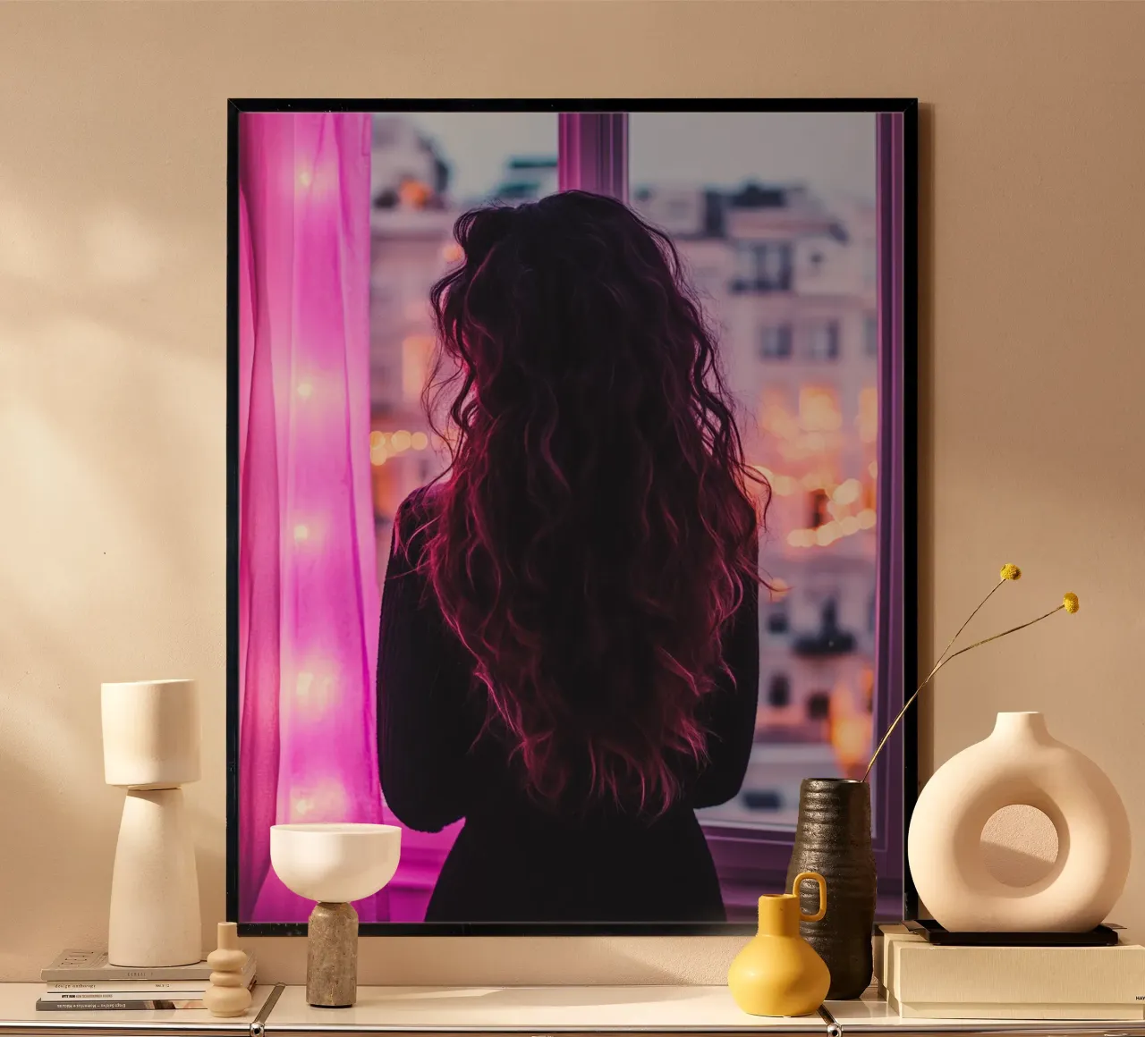 Reverie lilla poster con telaio in alluminio da PhotoVibe Decor