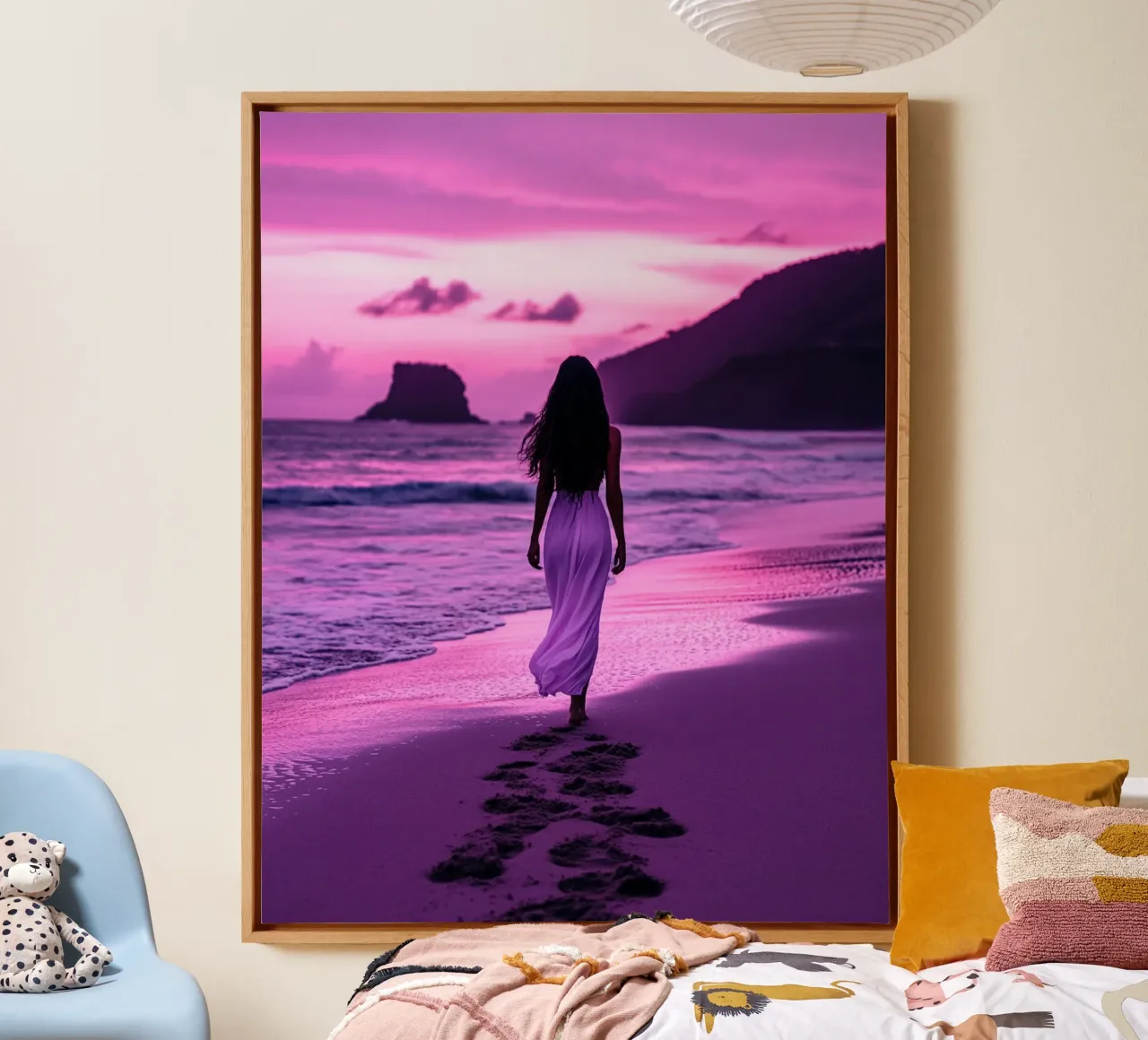 Reverie lilla tela con Cornice a cassetta da PhotoVibe Decor