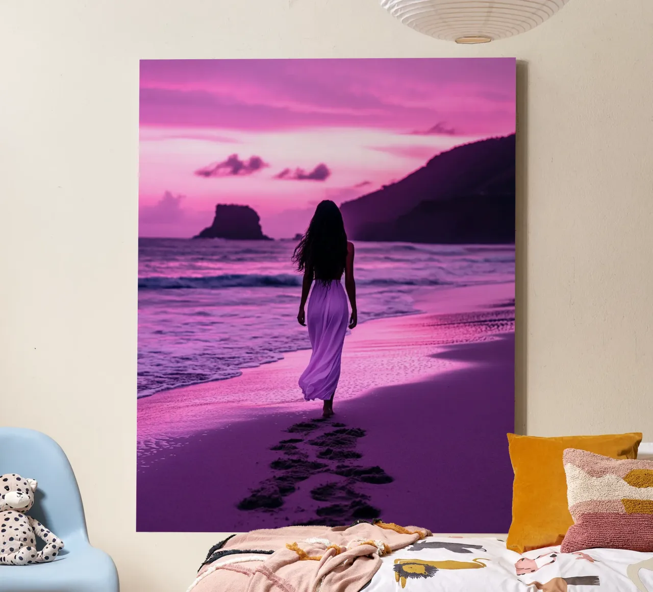 Reverie lilla tela con Cornice a cassetta da PhotoVibe Decor