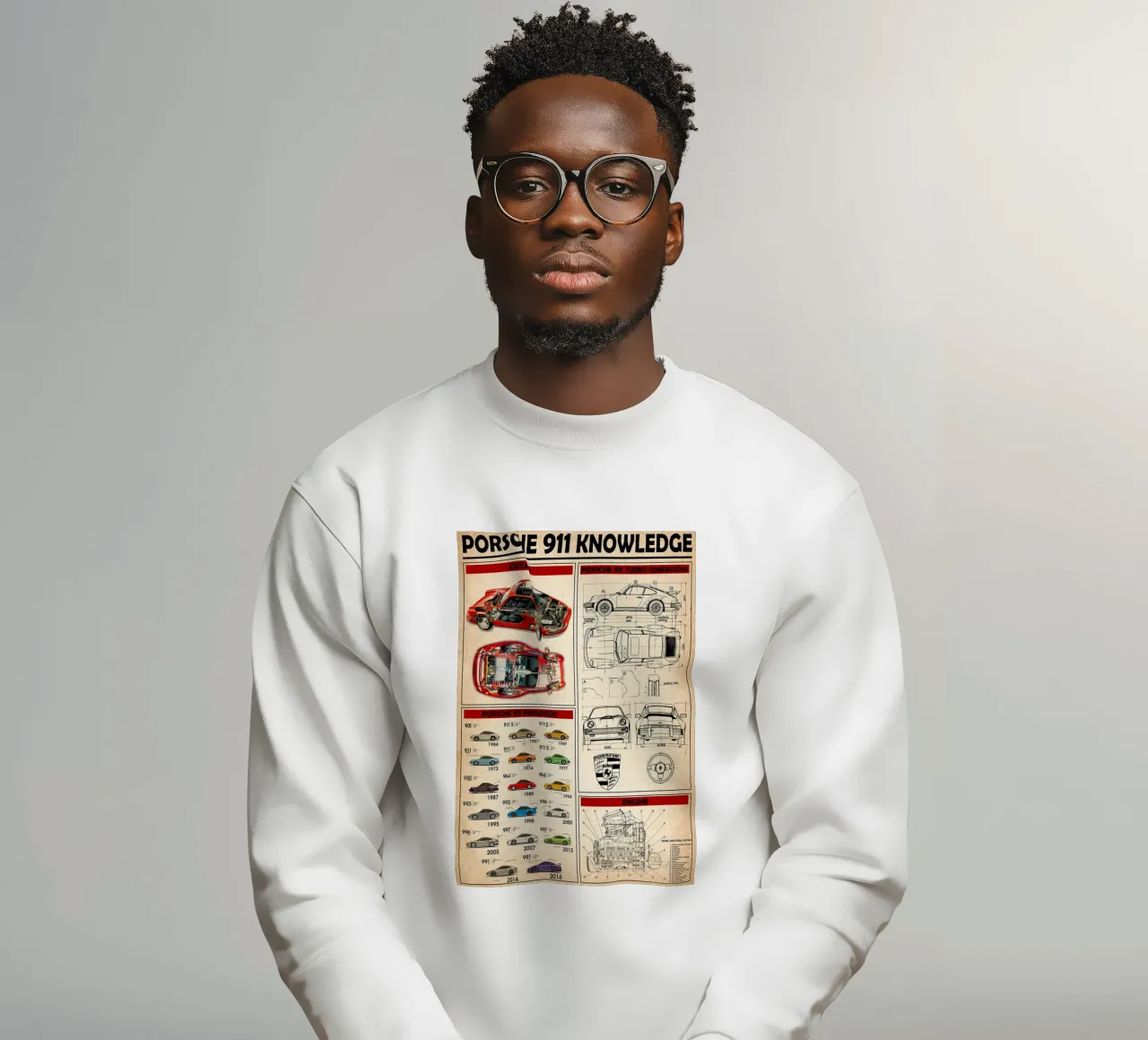 Poster della conoscenza della Porsche 911 felpa da Maritiknowled