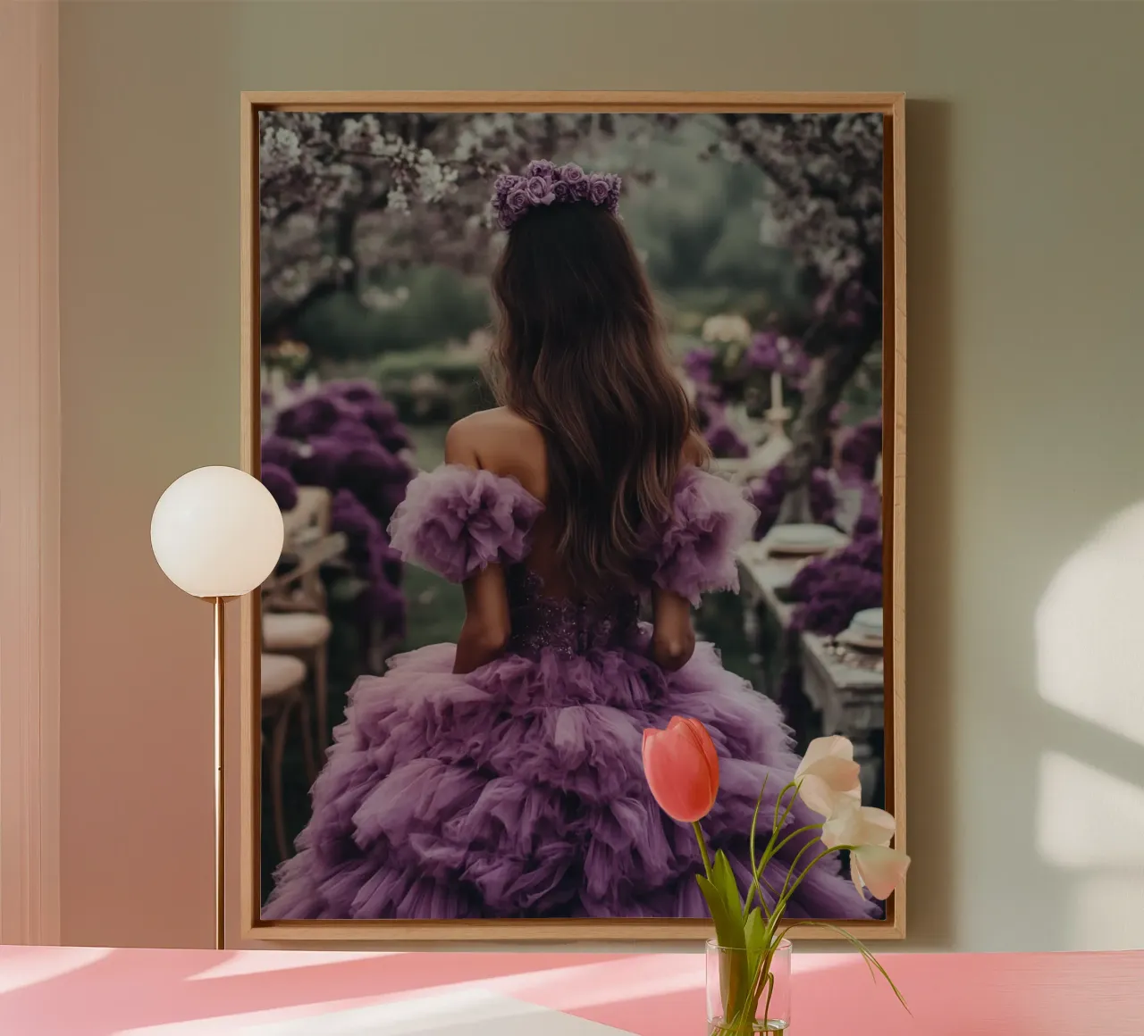 Reverie lilla tela con Cornice a cassetta da PhotoVibe Decor