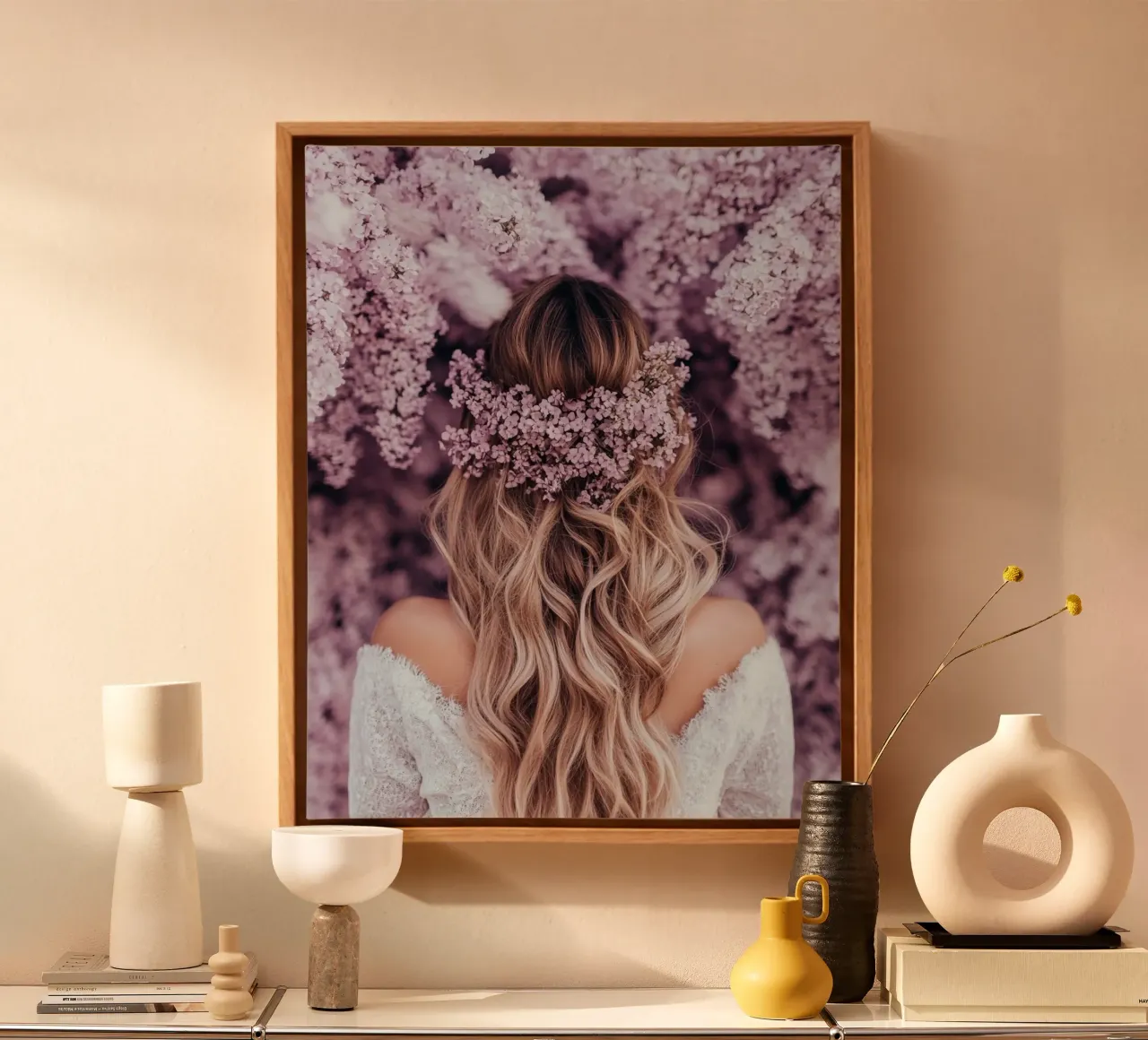 Reverie lilla tela con Cornice a cassetta da PhotoVibe Decor