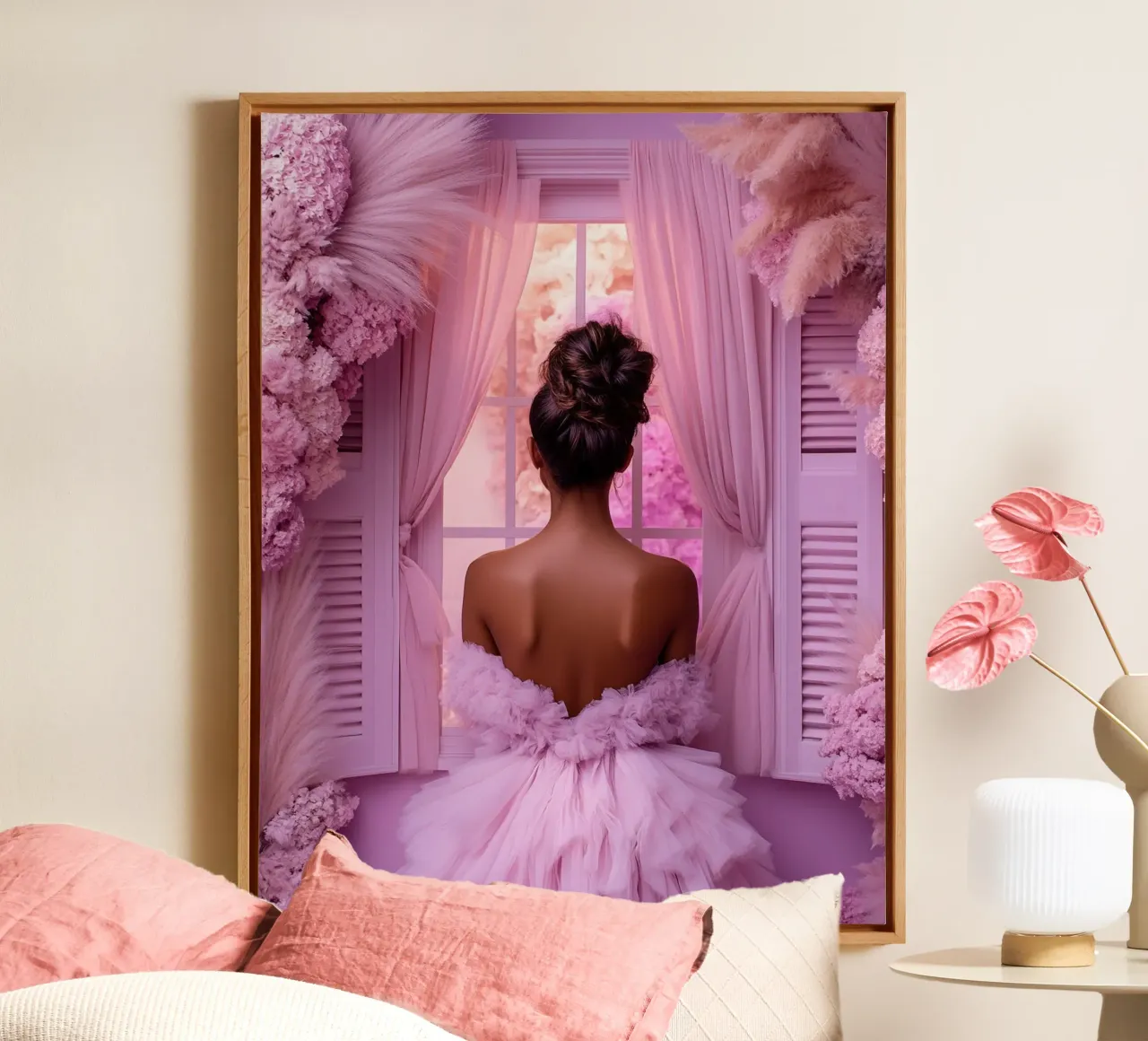 Reverie lilla tela con Cornice a cassetta da PhotoVibe Decor