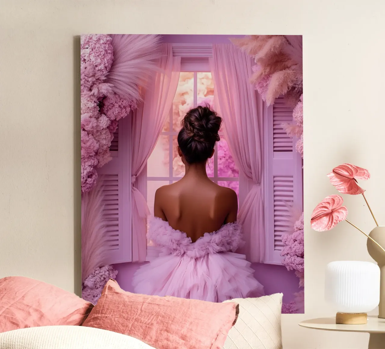 Reverie lilla tela con Cornice a cassetta da PhotoVibe Decor