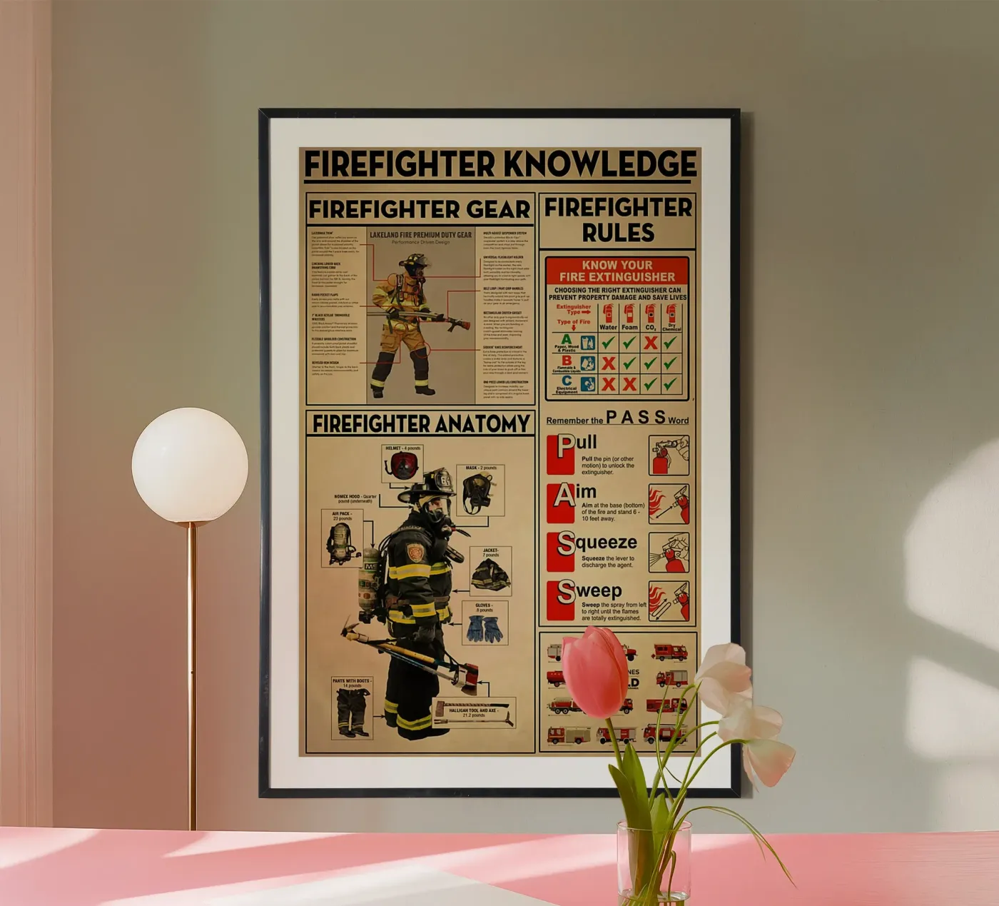 Firefighter Gear Knowledge poster by Maritiknowled