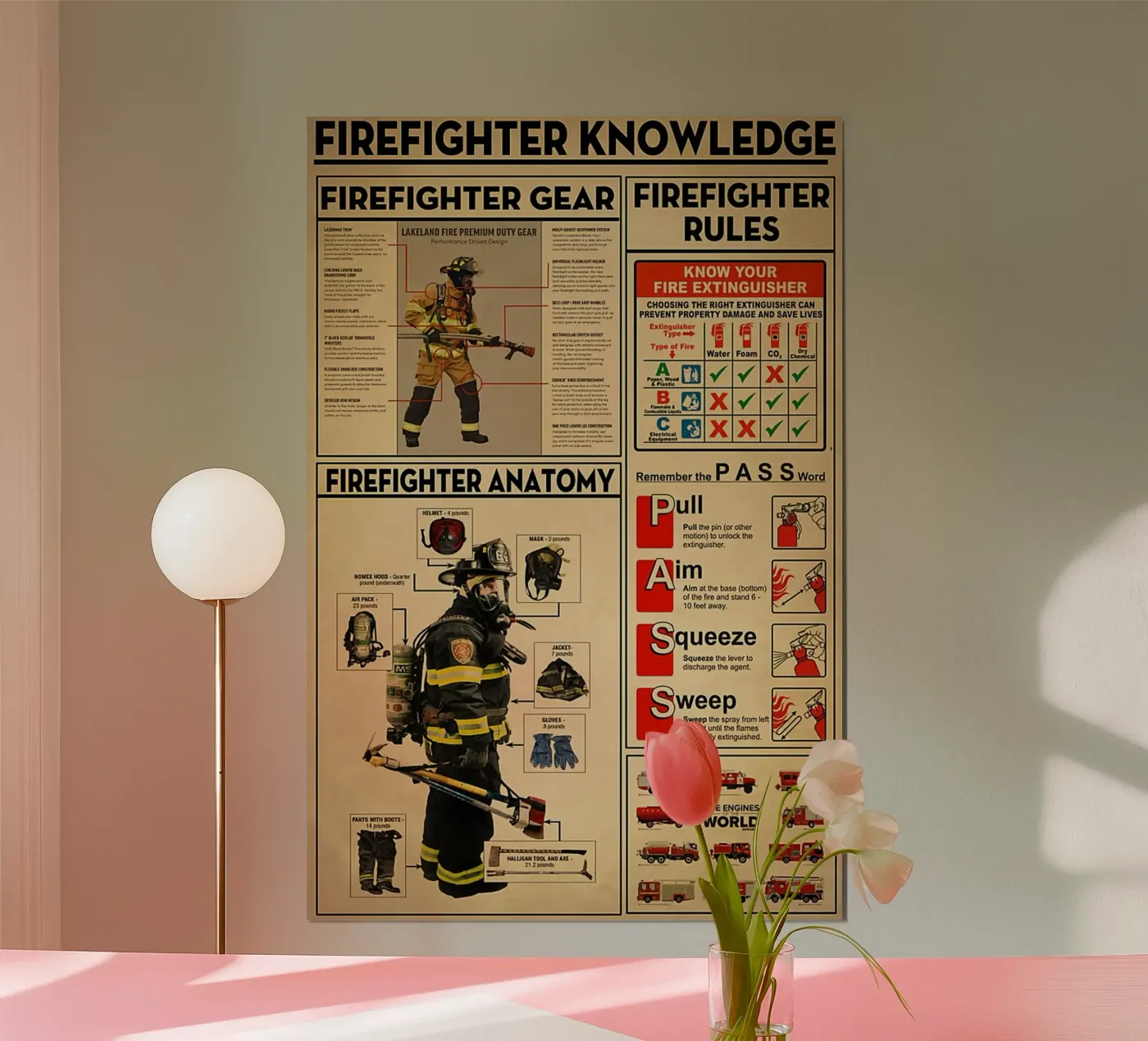 Firefighter Gear Knowledge poster by Maritiknowled