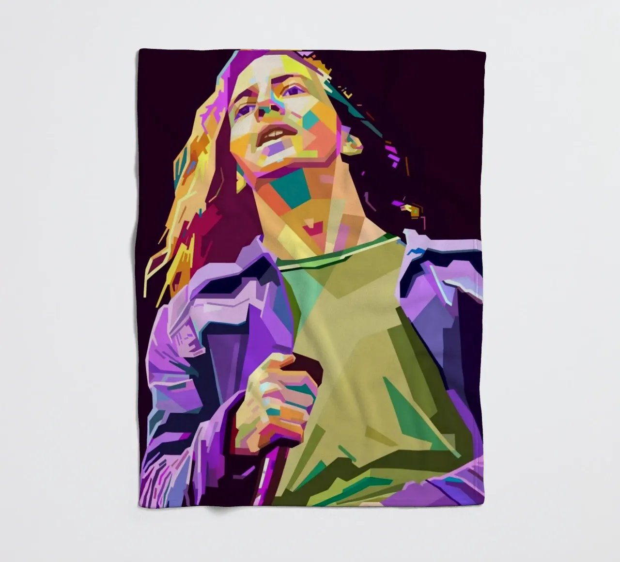 Eddie Vedder pop art portrait coperta in pile da Hantamrata