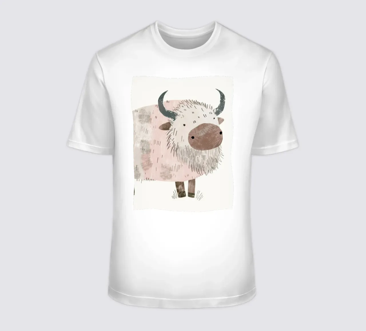 Illustrazione di uno yak con grandi corna t-shirt da DesignDoodle