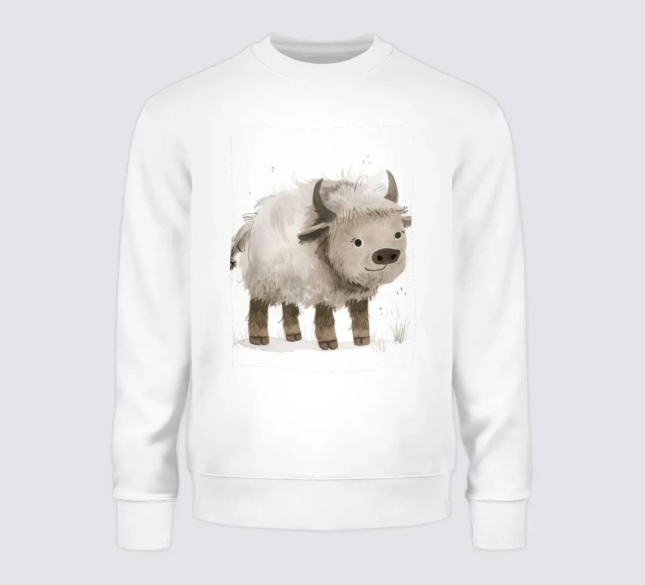 Illustrazione di un giovane yak che sorride felpa da DesignDoodle