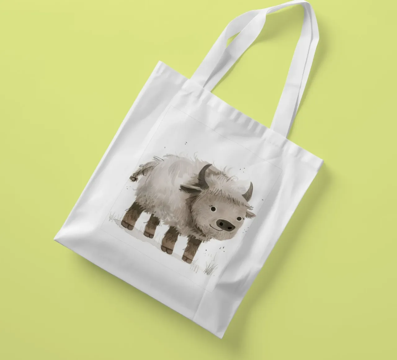 Illustrazione di un giovane yak che sorride borsa in juta da DesignDoodle