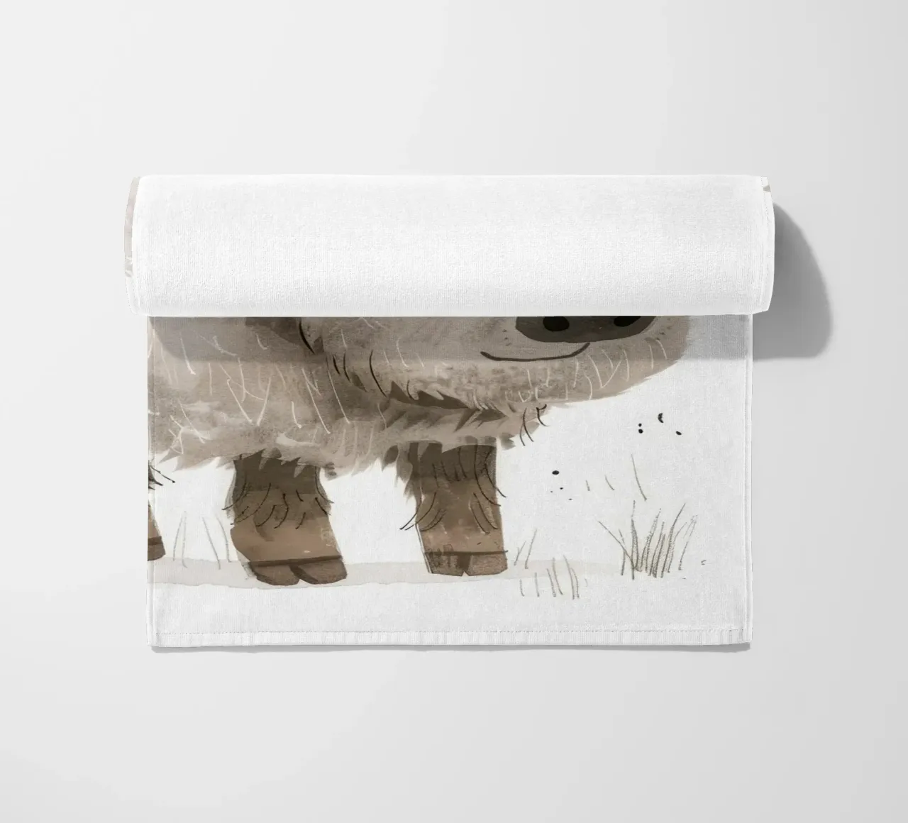 Illustratie van een lachende jonge jak strandhanddoek van DesignDoodle