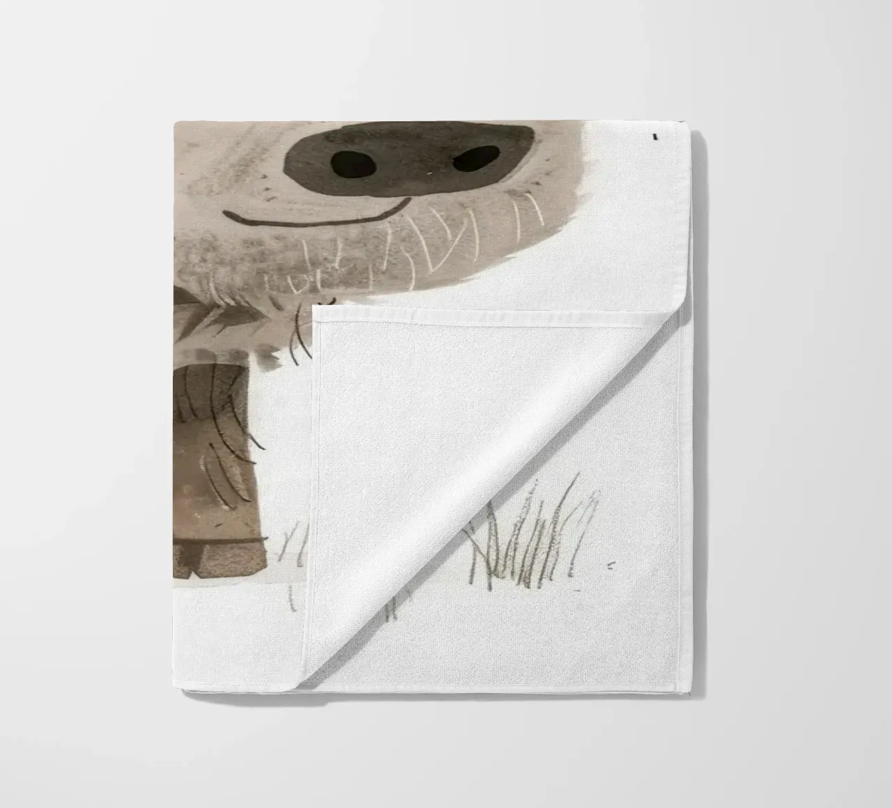 Illustratie van een lachende jonge jak strandhanddoek van DesignDoodle