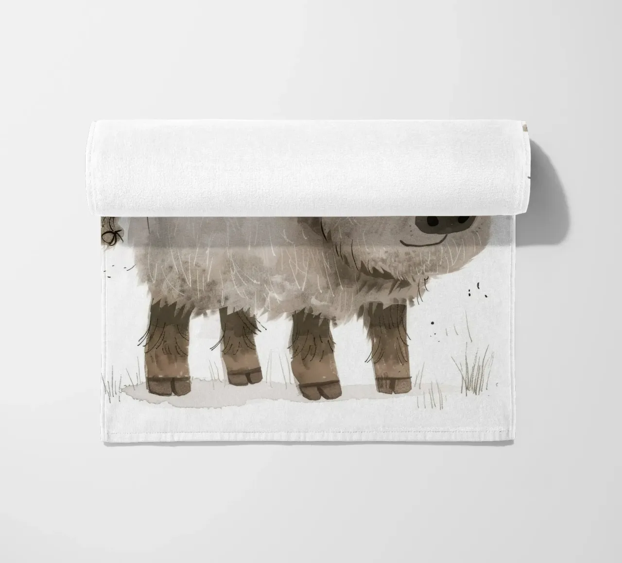 Illustratie van een lachende jonge jak strandhanddoek van DesignDoodle