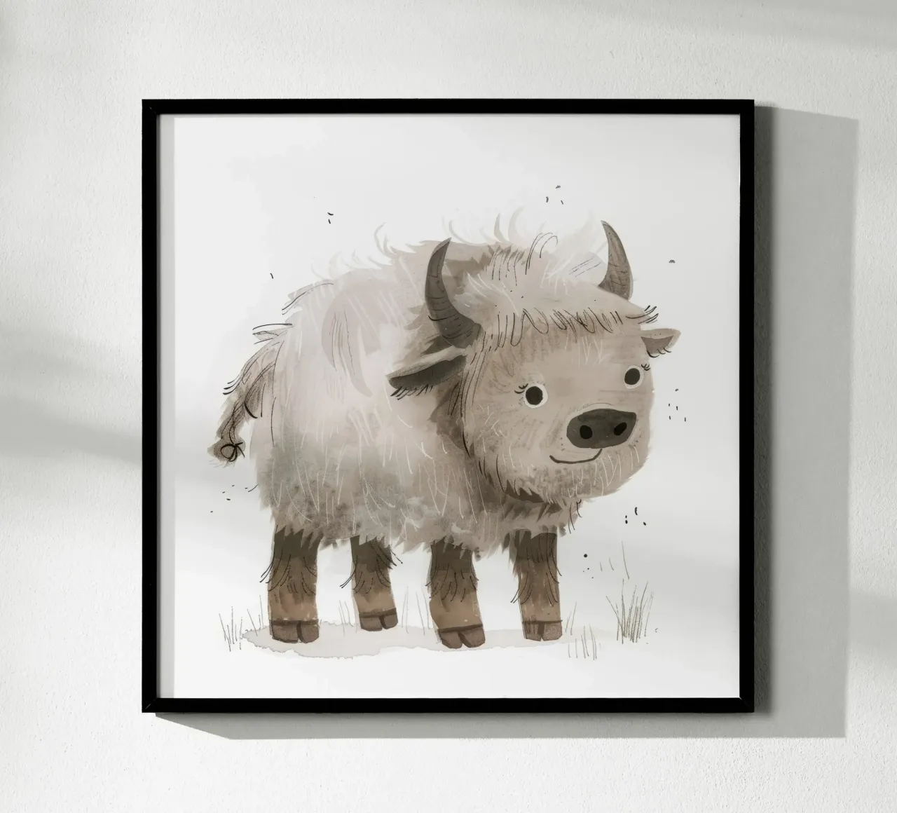 Illustrazione di un giovane yak che sorride carta hahnemühle da DesignDoodle