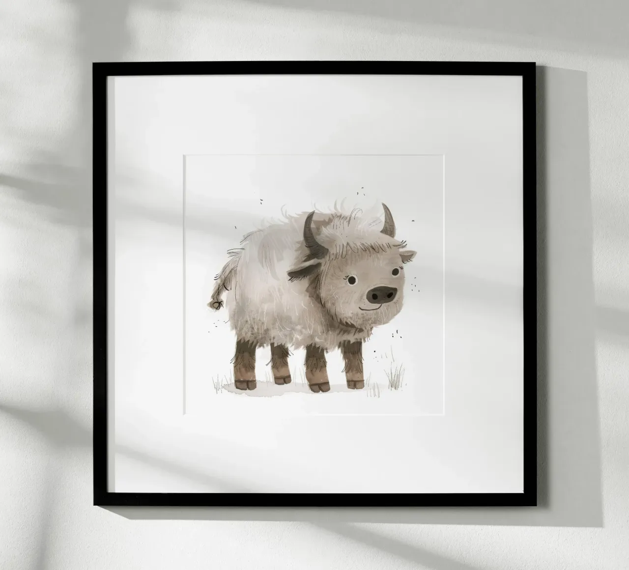 Illustrazione di un giovane yak che sorride carta hahnemühle da DesignDoodle
