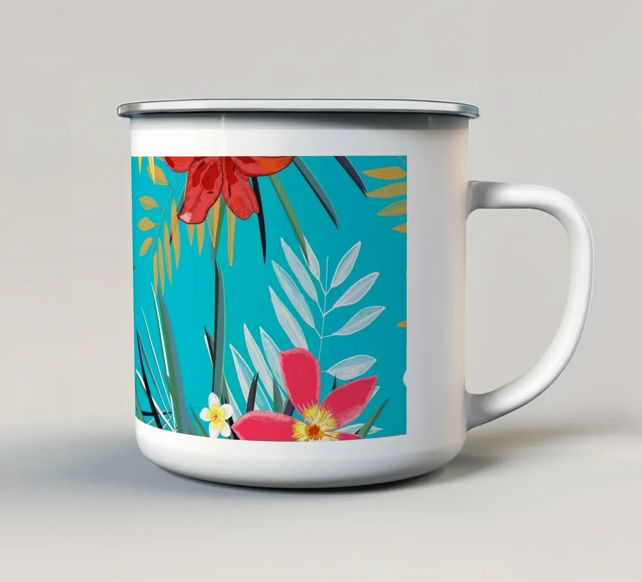 Modello di giglio Frangipani tazza in smalto da gulsengunel