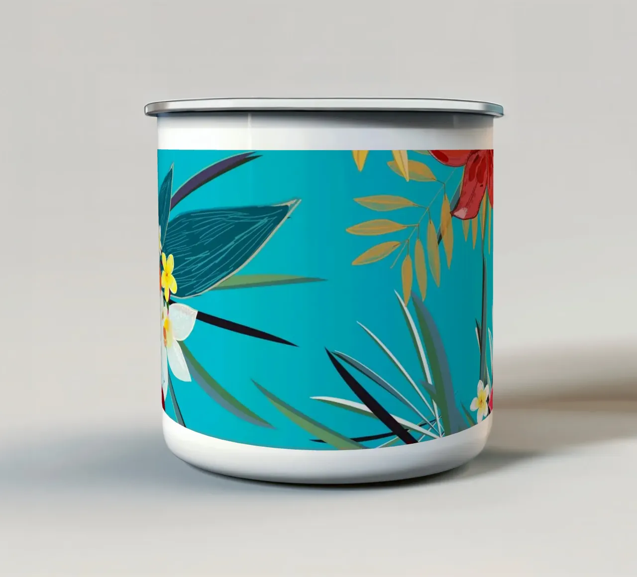 Modello di giglio Frangipani tazza in smalto da gulsengunel